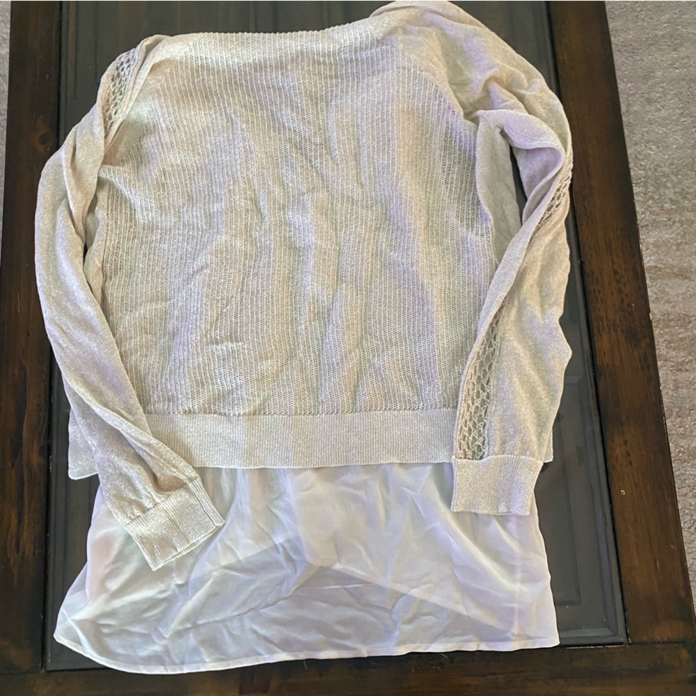 Lucky Brand Knit Gold and Cream Sweater - Picture 11 of 11